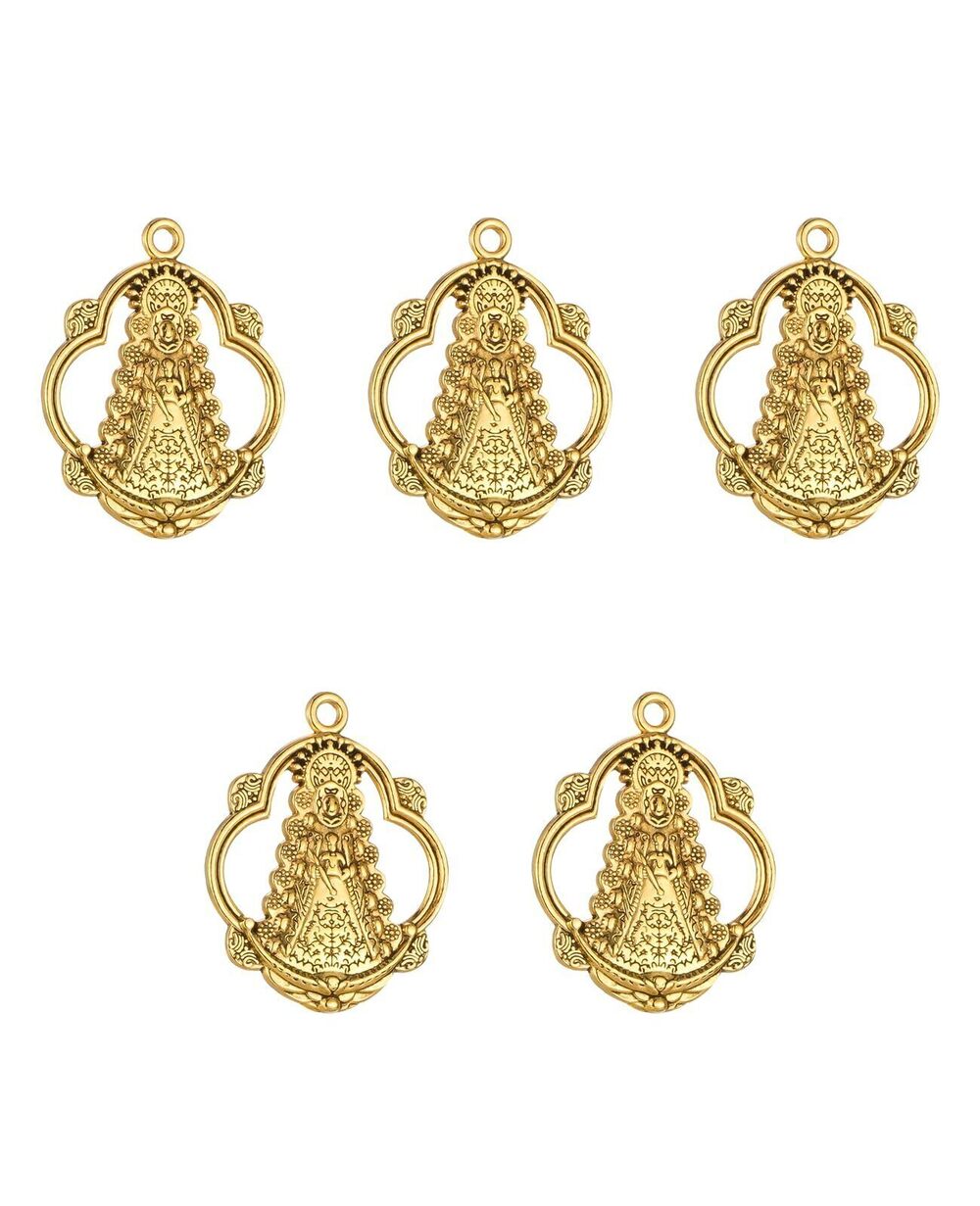 5597 Gold Plated Our Lady of Aparecida Pendant, Nossa Senhora de Aparecida